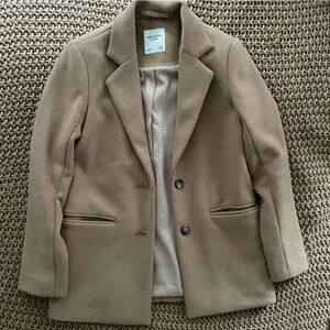 tan Abercrombie & Fitch wool dad/blazer coat in XXSP in excellent condition